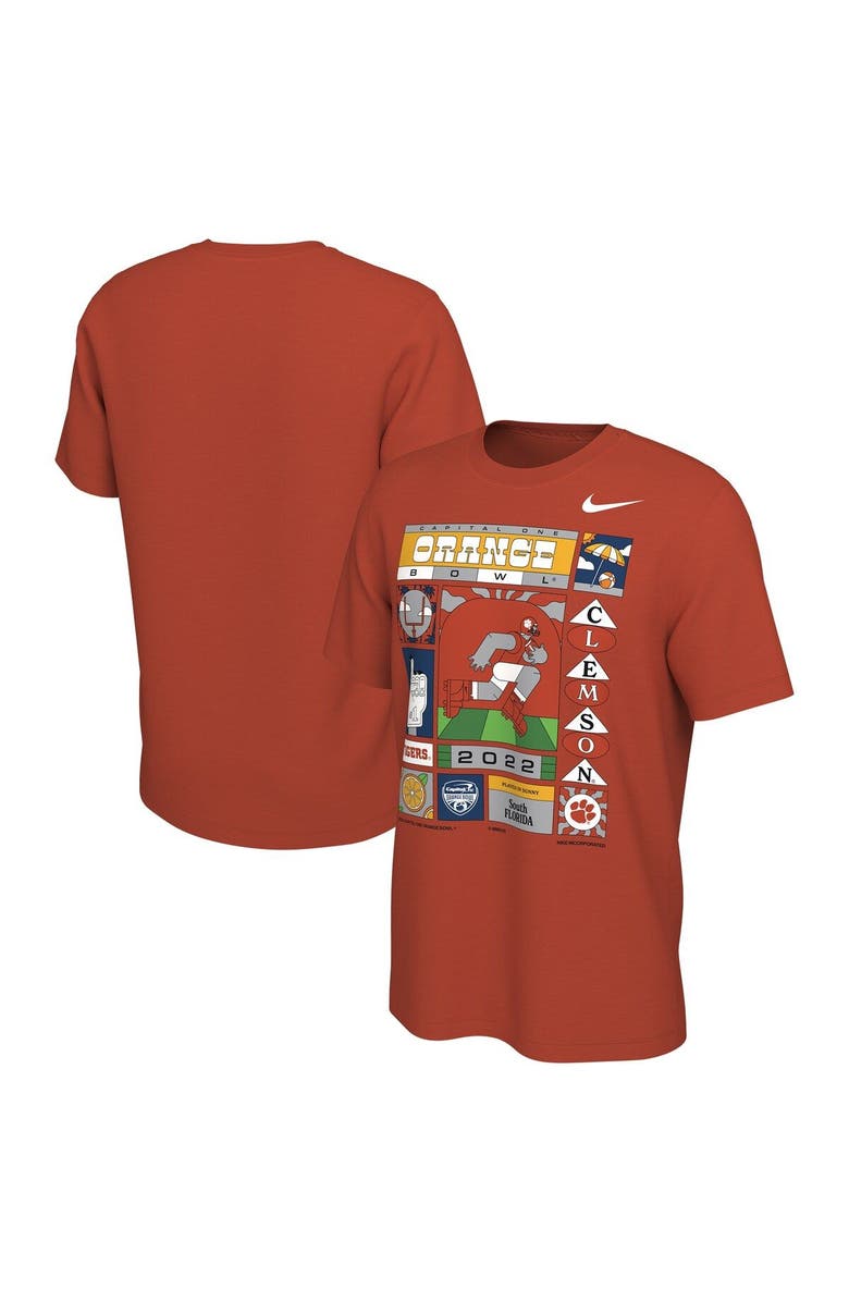 Nike Men's Nike Orange Clemson Tigers 2022 Orange Bowl Illustrated T-Shirt, Main, color, 