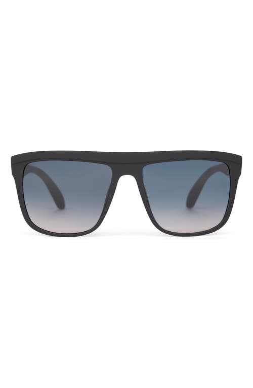 TOMS Jett 58mm Shield Sunglasses in Matte Black W/Aqua Blush 