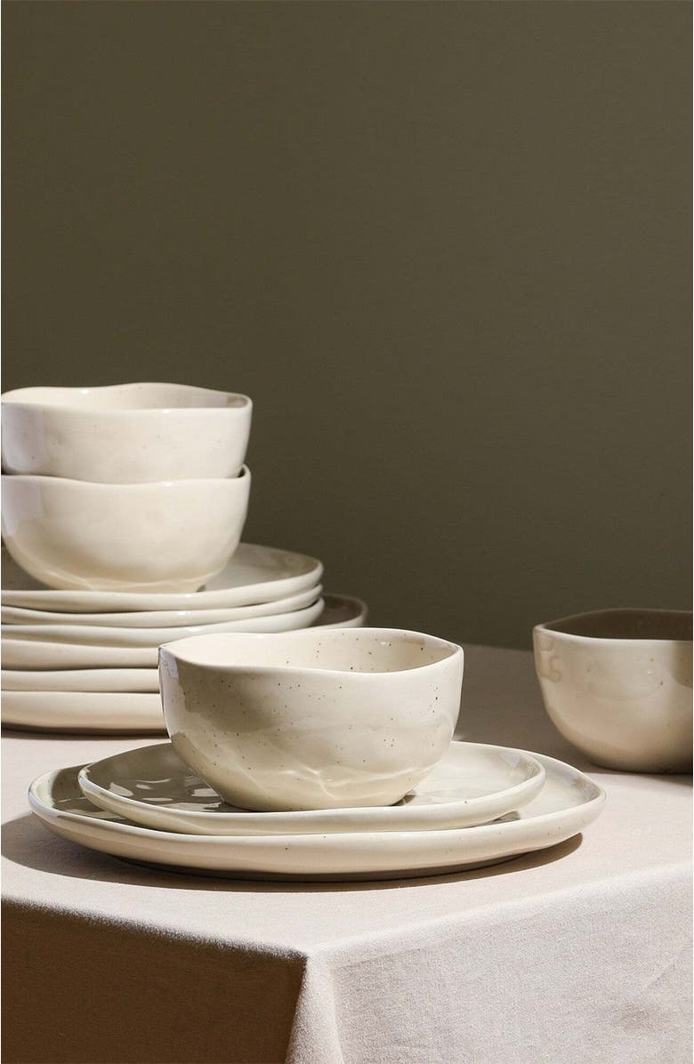 Stone Lain Mirella Stoneware 24-Piece Dinnerware Set, Alternate, color, Beige