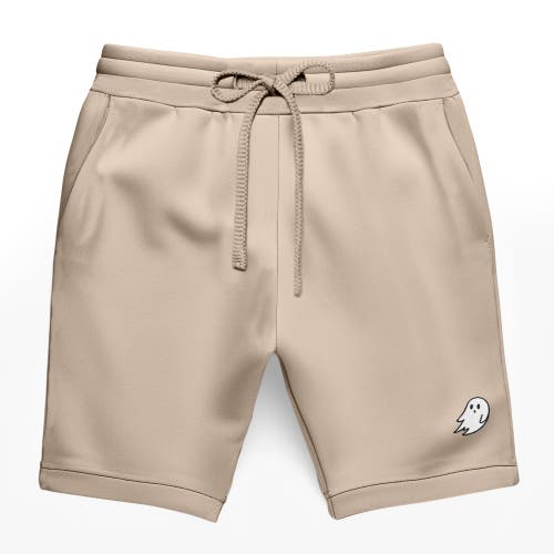 Dalix Mens Ghost Relaxed Fleece Sweat Elastic Shorts In Tan