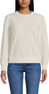 Lands' End Cashmere Puff Sleeve Crew Neck Sweater
