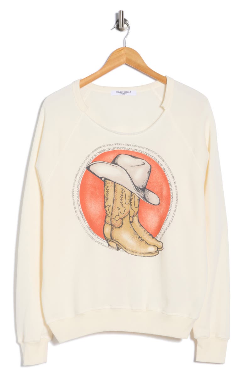 Project Social T Rodeo Sweatshirt, Alternate, color, Cozy Cream