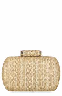 Jessica McClintock Jea Straw Minaudière Clutch