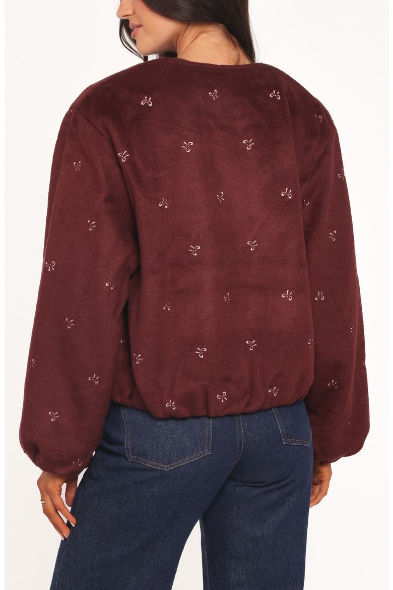 Marla Crop Bomber Jacket, Alternate, color, CHERRY