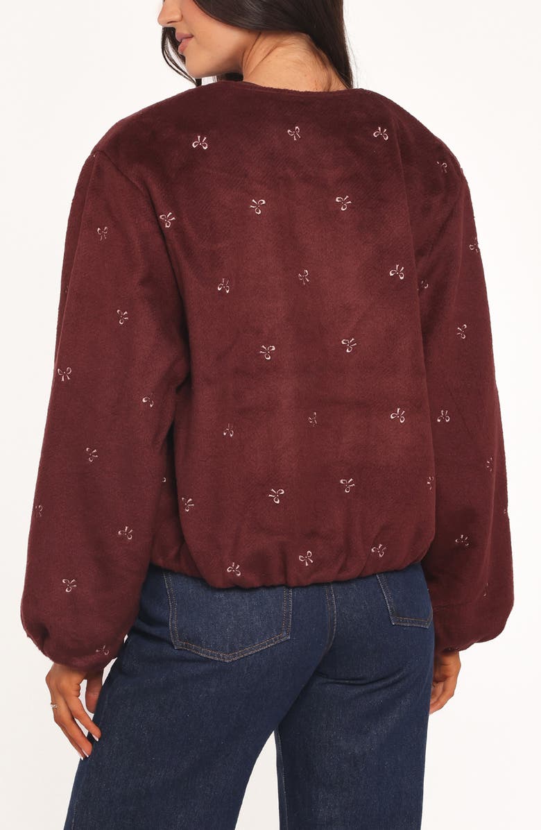 Petal & Pup Marla Crop Bomber Jacket, Alternate, color, Cherry