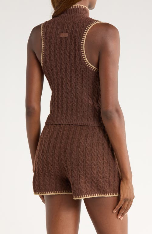 Ugg(r) Zariah Cable Sleeveless Mock Neck Sweater In Brown