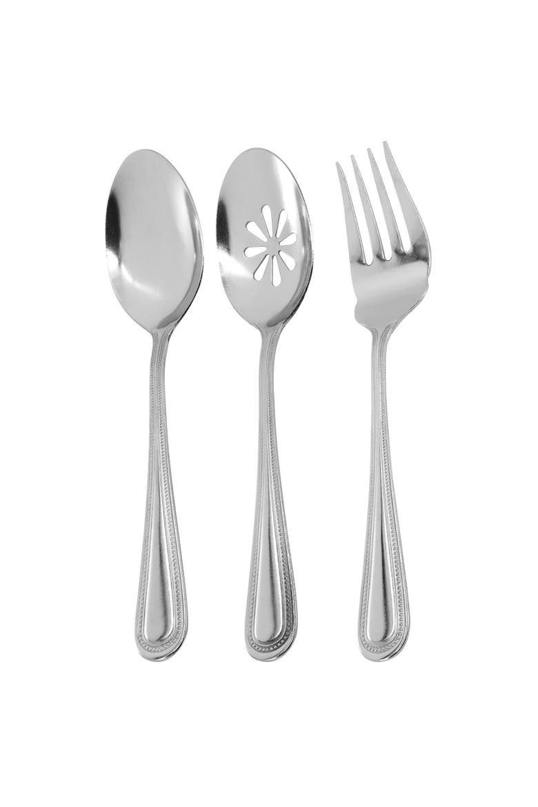 87 Piece Stainless Steel Flatware and Serving Set, Alternate, color, Silver