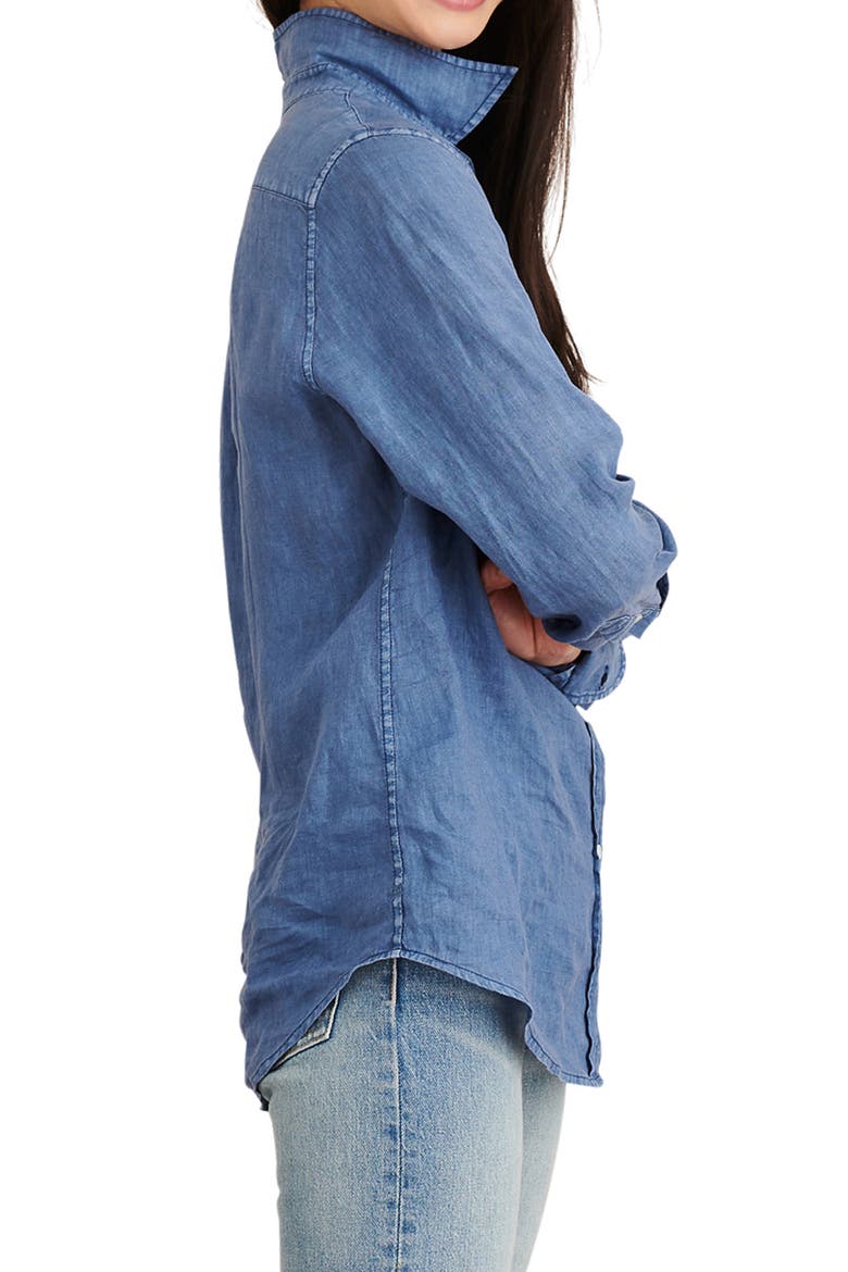 Standard Linen Button-Up Shirt, Alternate, color, INDIGO