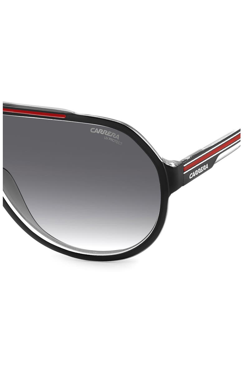 64mm Oversize Gradient Aviator Sunglasses, Alternate, color, BLACK RED/ GREY SHADED