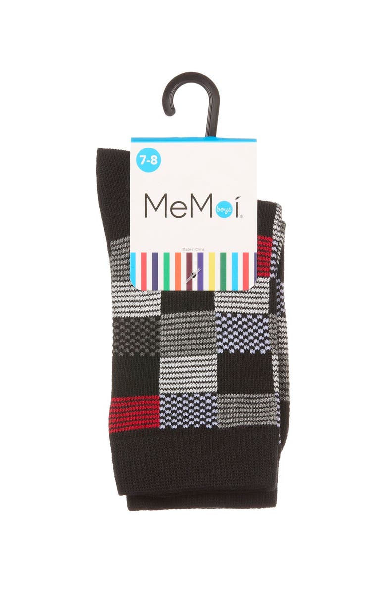 MeMoi Checkerboard Crew Sock, Alternate, color, Black
