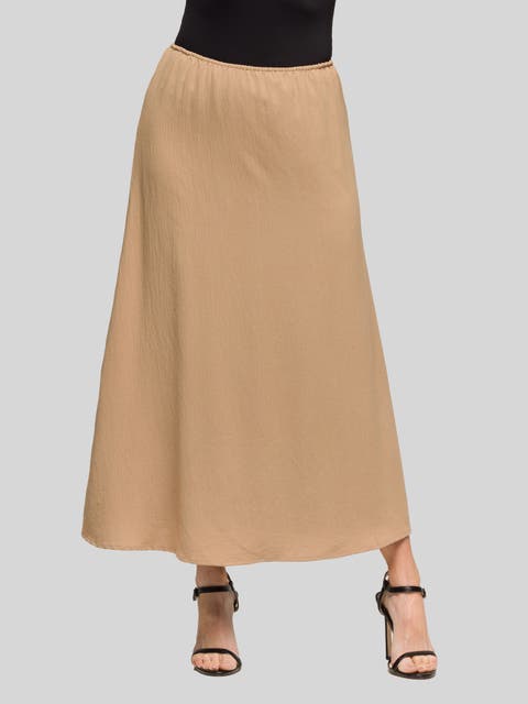 Elastic Waist A-LINE Maxi Skirt