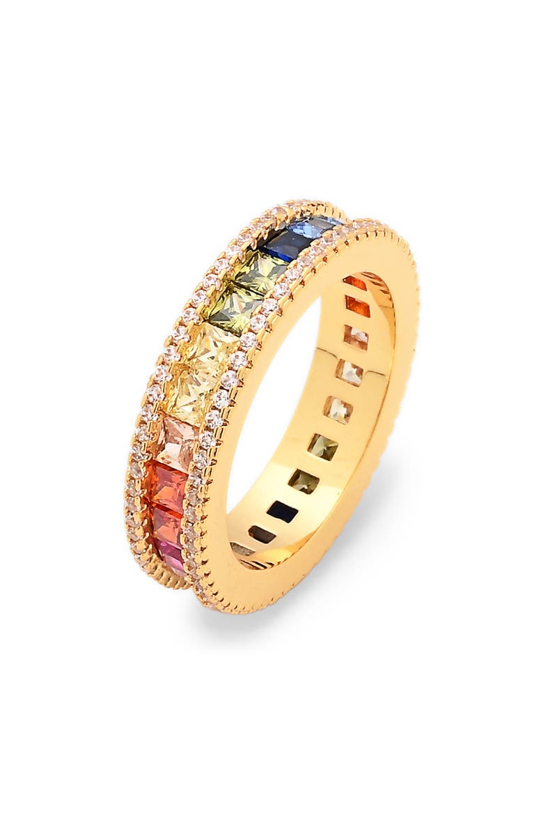 Rina Rainbow Crystal Ring, Main, color, GOLD