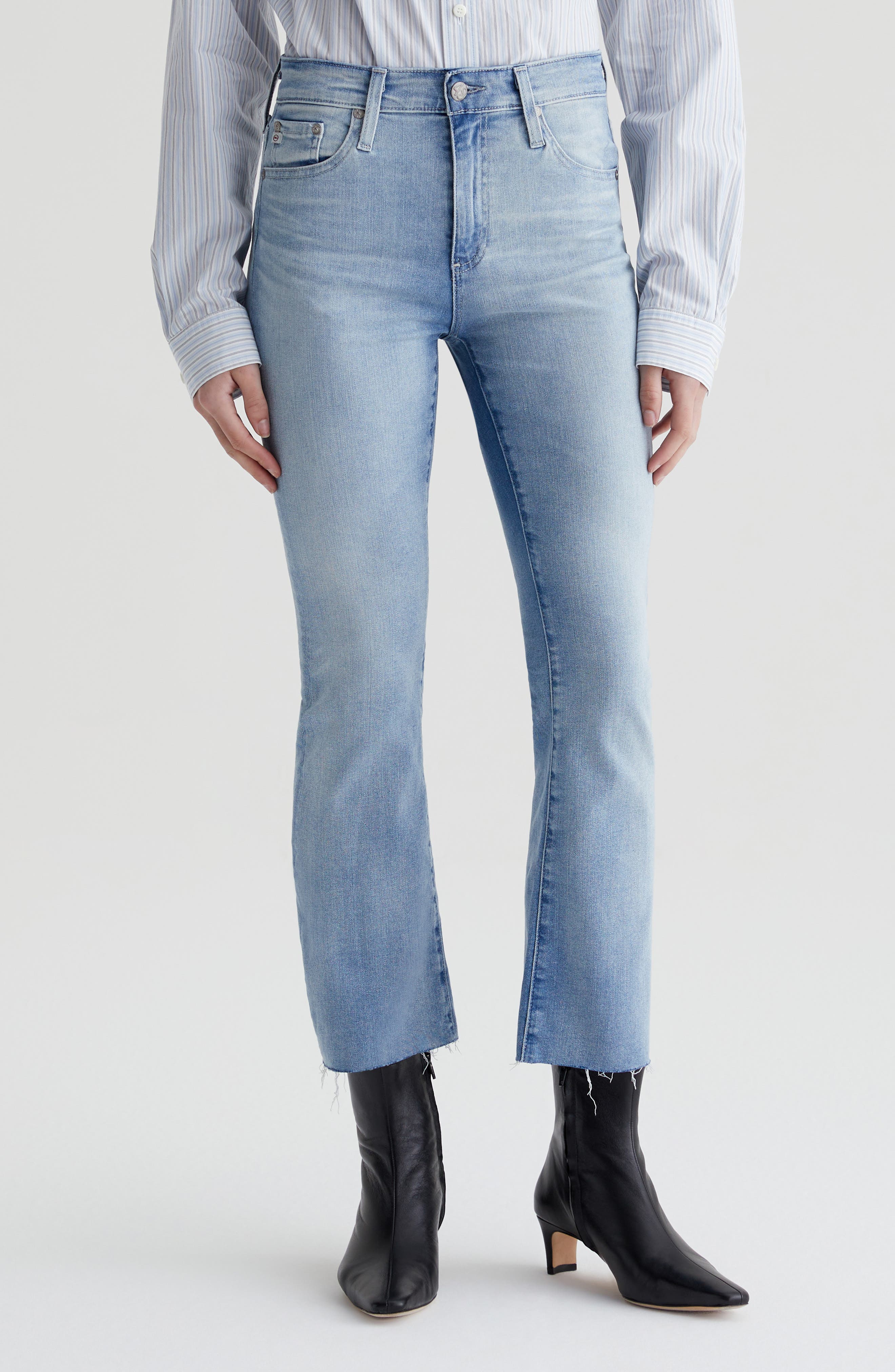 Farrah Raw Hem Crop Bootcut Jeans