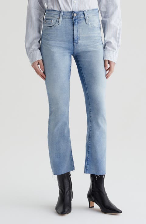 Farrah Raw Hem Crop Bootcut Jeans