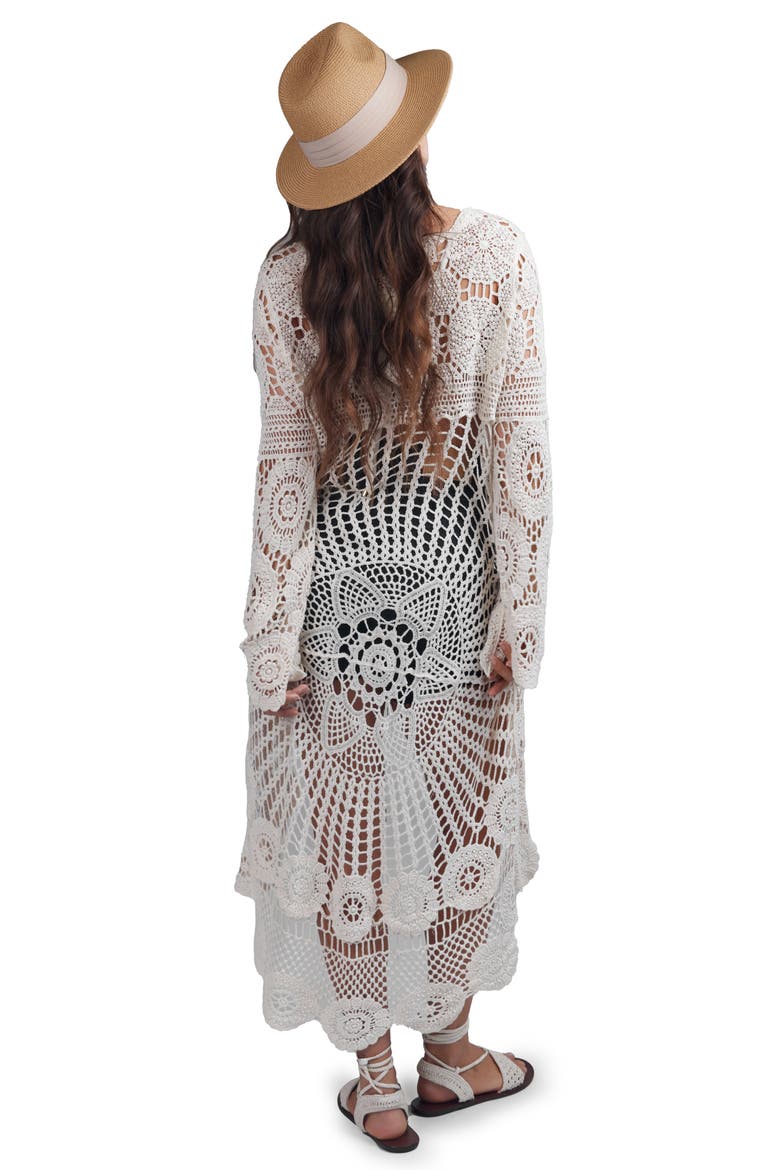 Crocheted High-Low Cover-Up, Alternate, color, IVORY