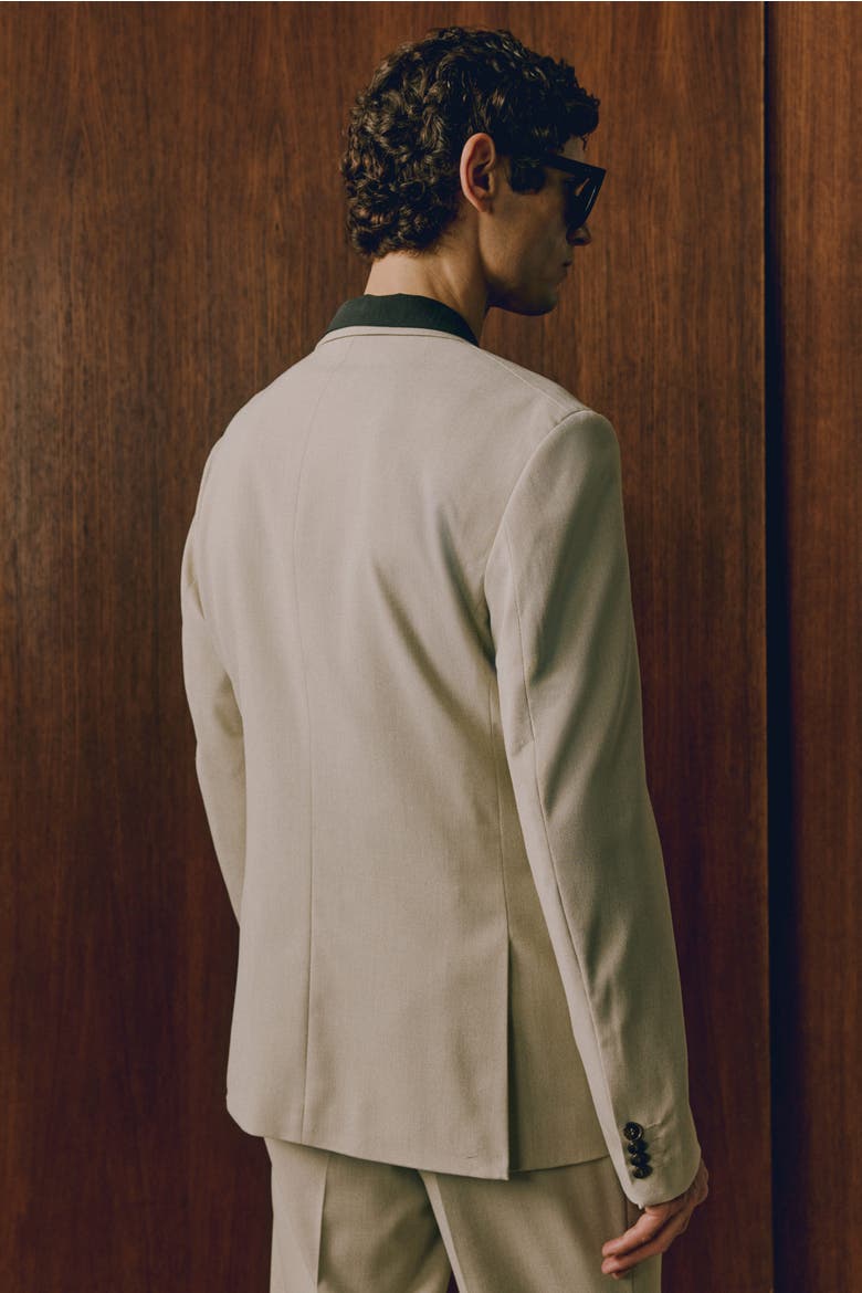 Slim Fit Single-breasted Jacket, Alternate, color, Beige