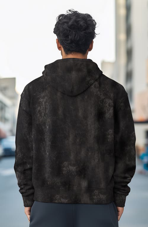 Dalix Nasa Mineral Wash Hoodie Nasa Embroidered Fleece Hoodie Mineral Wash Long Sleeve Sweatshirt Me In Black