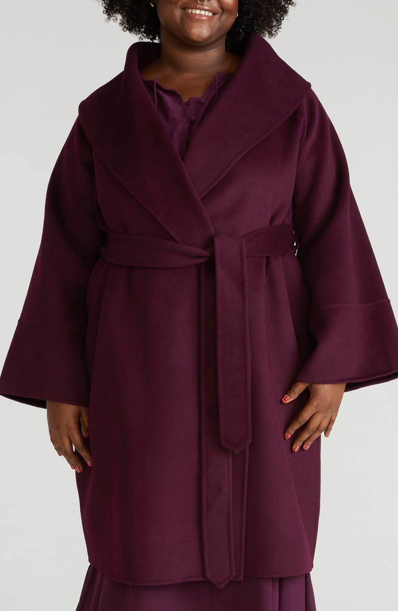 Universal Standard Asha Roll Collar Wool Blend Wrap Coat, Alternate, color, Gamay