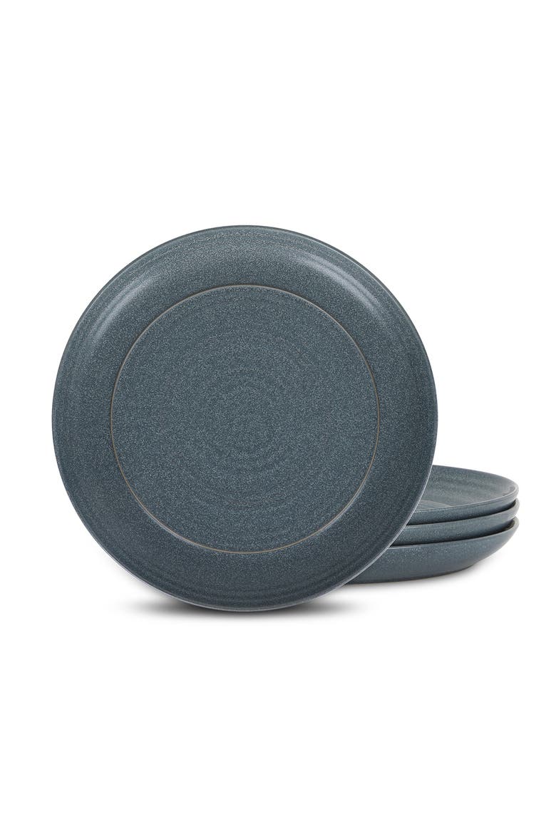 Elio Stoneware 4-Piece Dinner Plate Set, Main, color, Blue