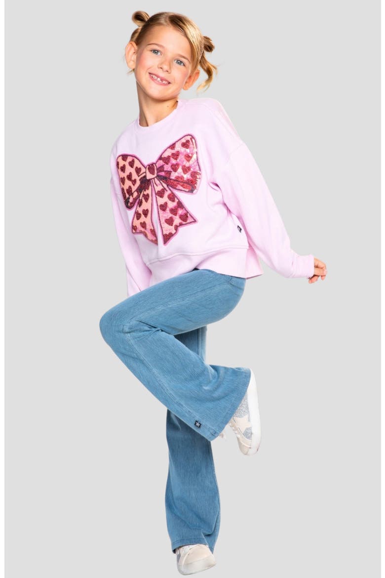 Kids' Cloud Soft Sweatshirt, Alternate, color, PINK BOW