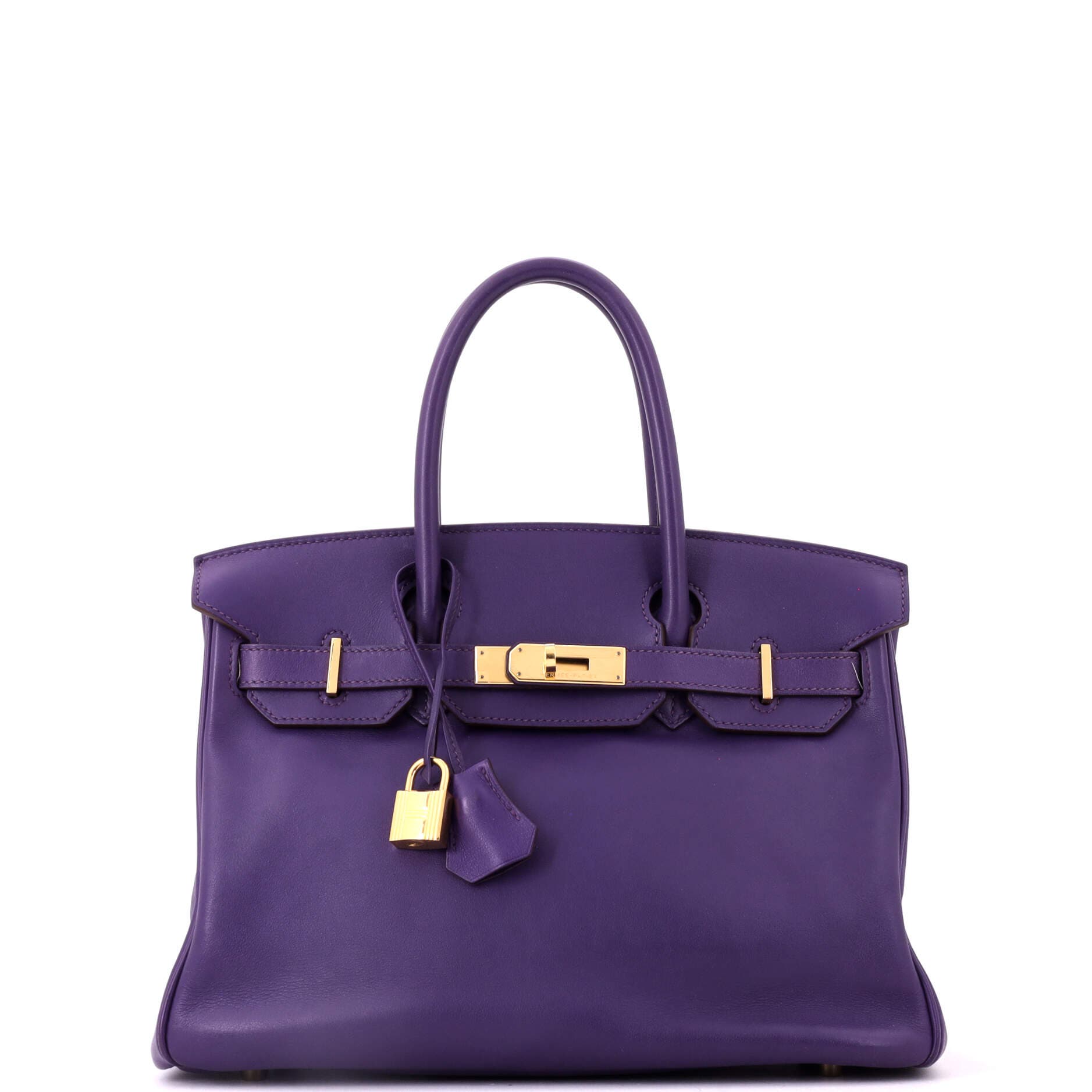 Pre-Owned Hermes Birkin Handbag Purple Swift with Gold Hardware 30, Main, color, Ultraviolet