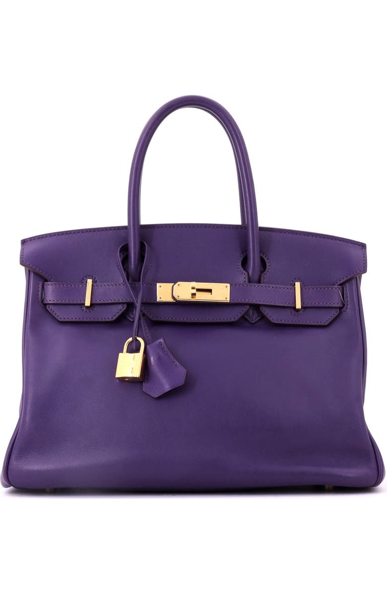 Pre-Owned Hermes Birkin Handbag Purple Swift with Gold Hardware 30, Main, color, Ultraviolet