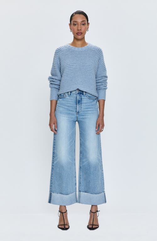 Pistola Lana Raw Hem Ankle Wide Leg Jeans In Snowcat