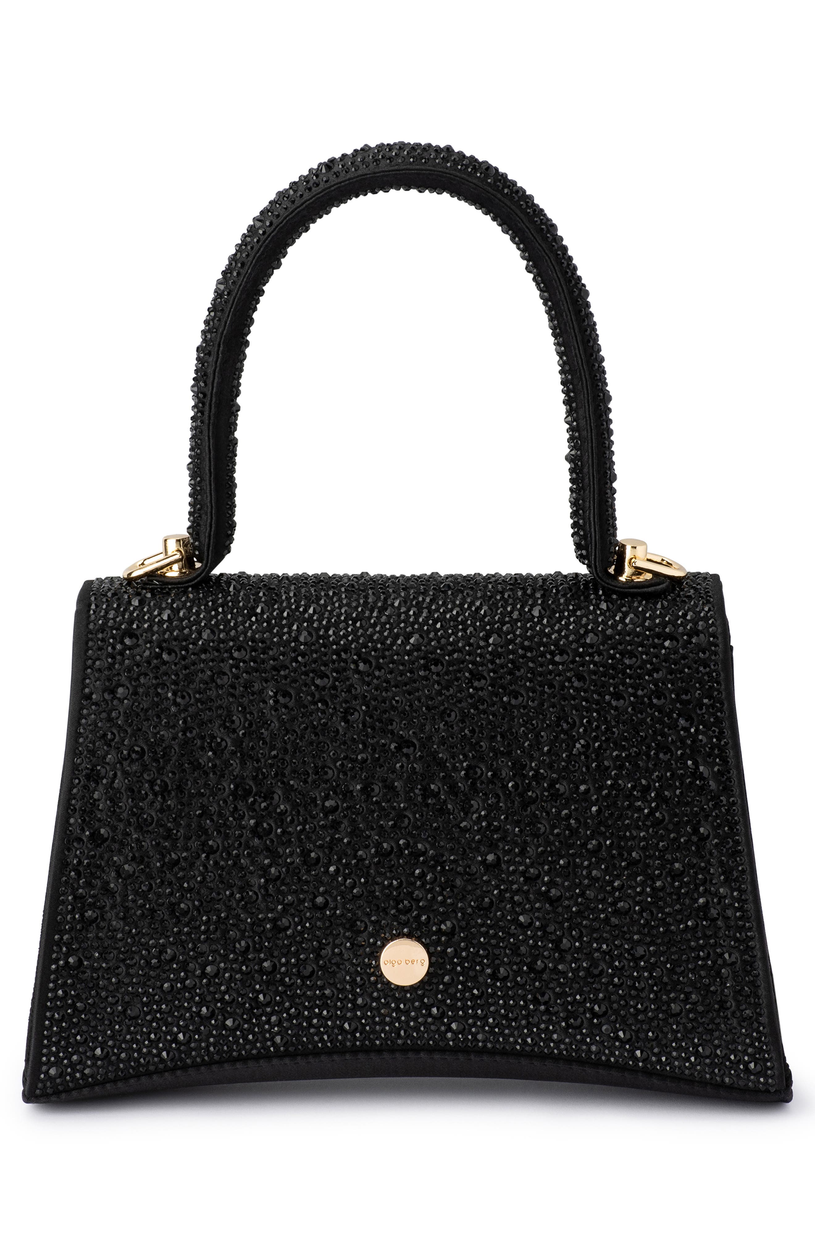 Olga Berg Kimmi Hotfix Top Handle Bag, Alternate, color, Black