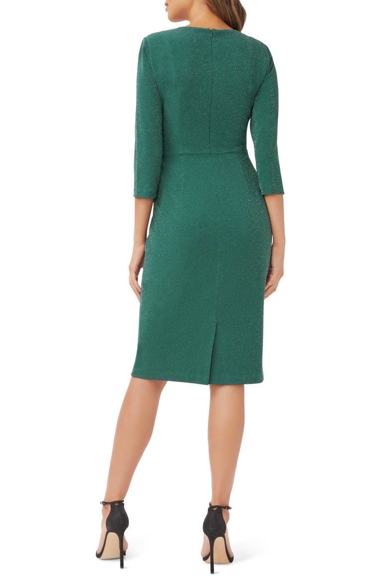 Metallic Knit Tie Front Dress, Alternate, color, HUNTER
