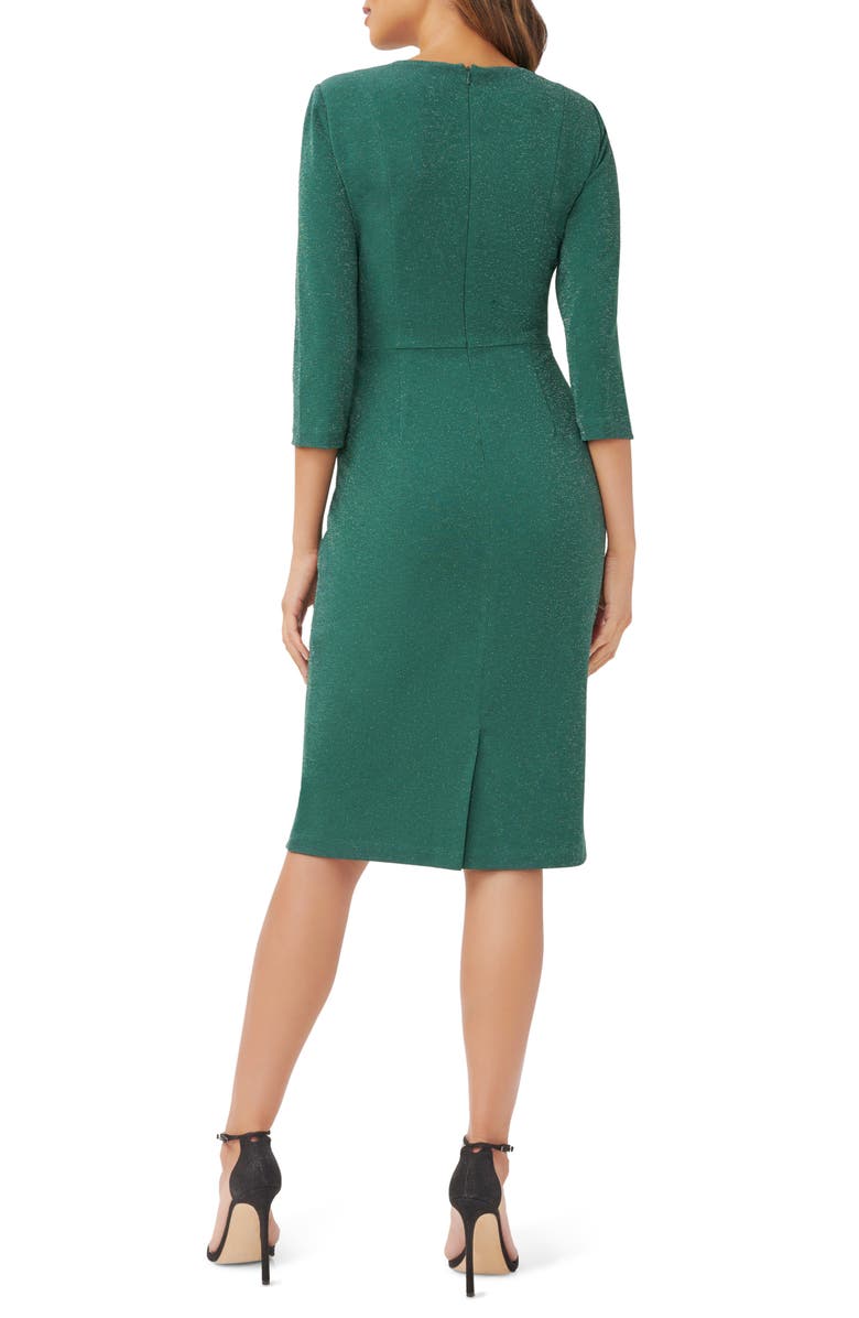 Adrianna Papell Metallic Knit Tie Front Dress, Alternate, color, 