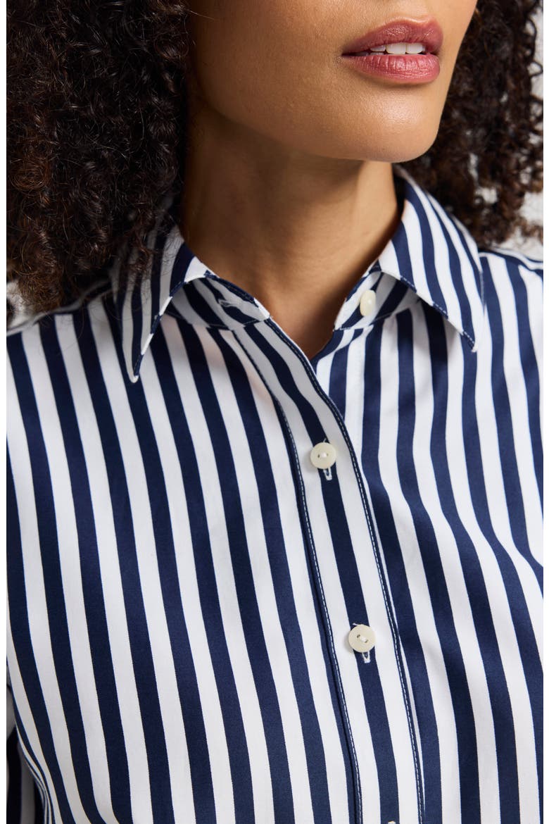 Jodie Stripe Cotton Button-Up Shirt, Alternate, color, BLUE MULTI