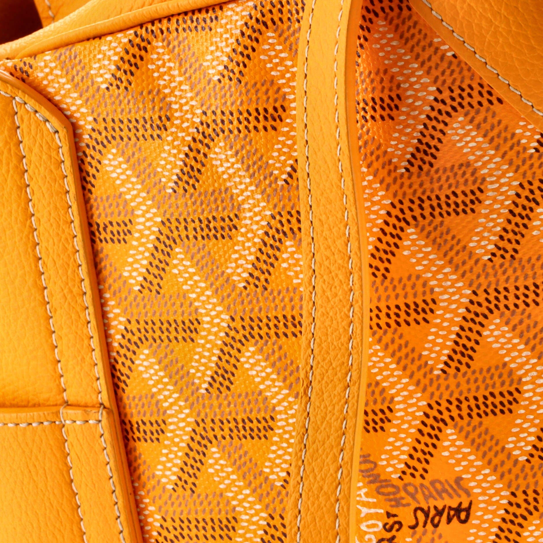 Pre-Owned Goyard Saigon Top Handle Bag Coated Canvas with Leather Mini, Alternate, color, Orange