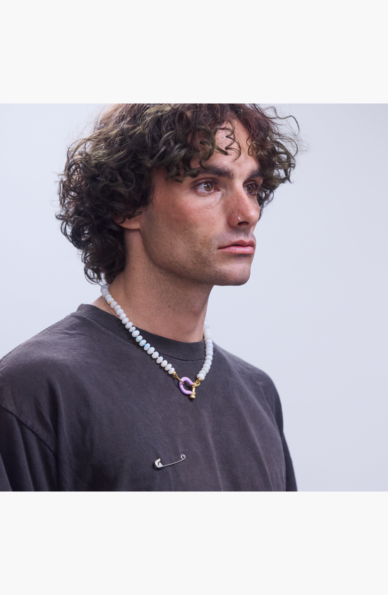 SHOP SPICY DAN Poppi Gender Inclusive Opal Necklace, Alternate, color, Ivory