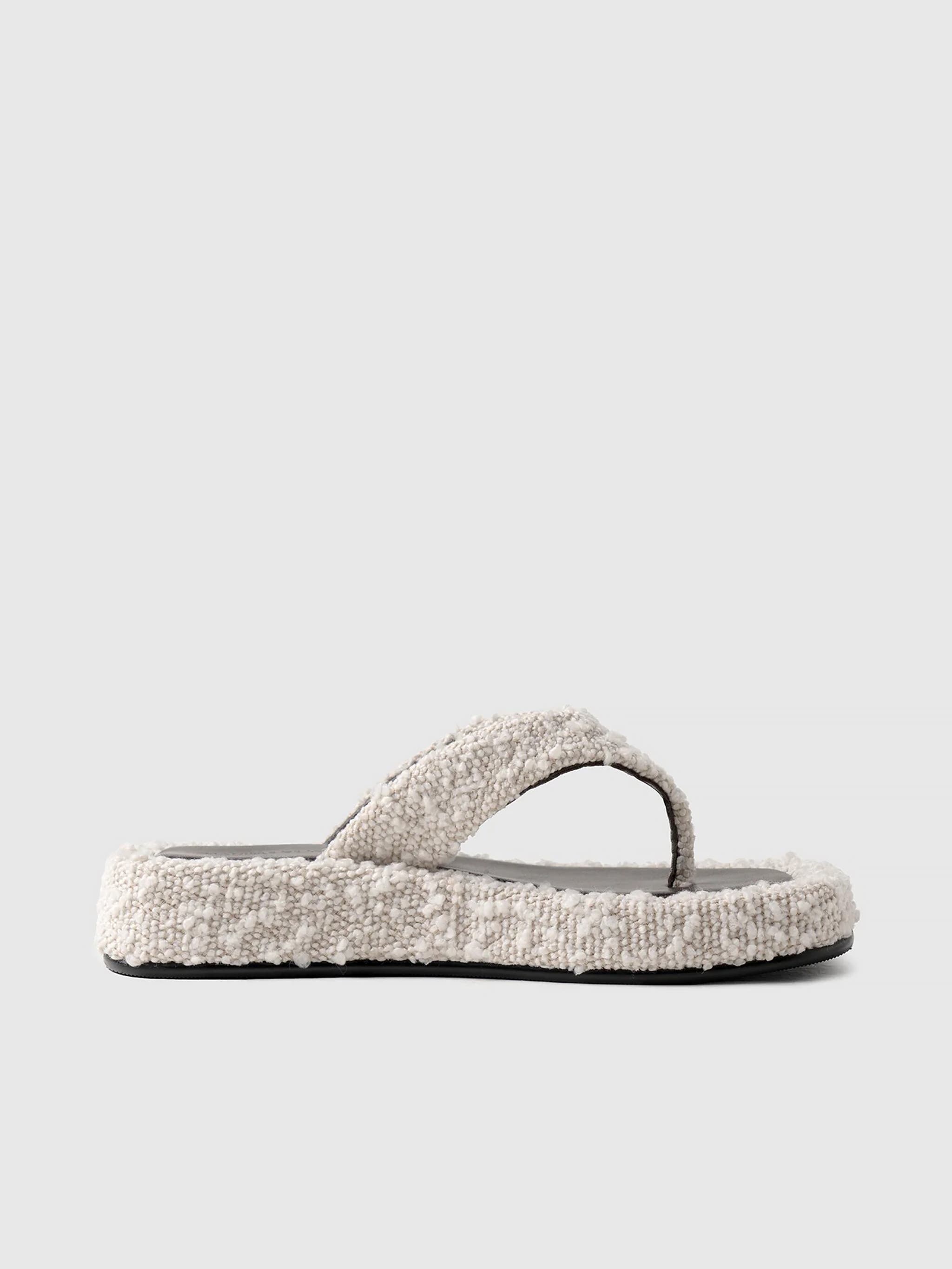 Manière De Voir Rosalie Boucle Flatform Sandals, Alternate, color, Off White/Brown