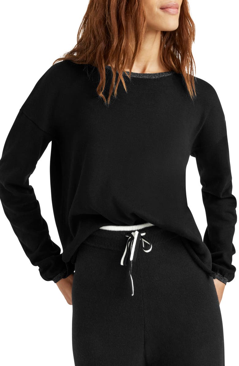 Splendid Darcy Metallic Detail Cotton Blend Sweater, Main, color, 