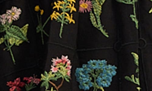 Jacquie The Label Lia Floral Embroidery Miniskirt In Multi