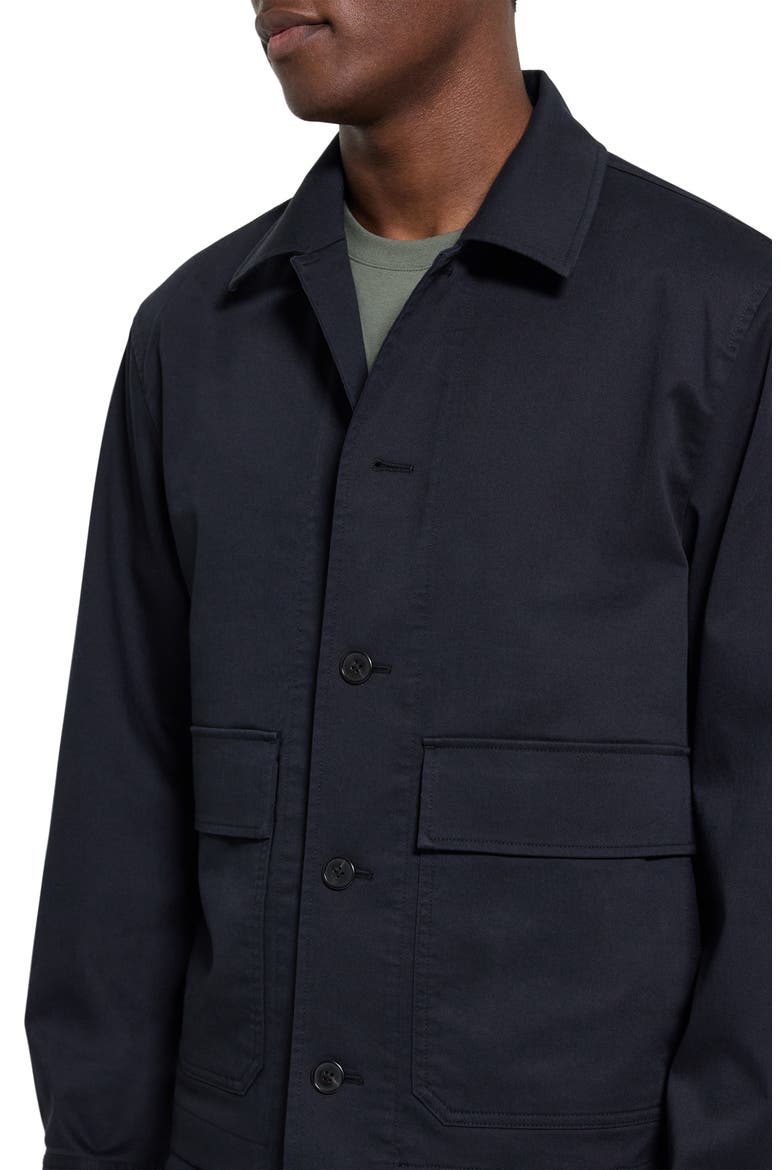 Moonsoft Cotton Twill Button-Up Shirt Jacket, Alternate, color, BALTIC