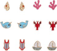 Leith 6-Pack Sea Life Assorted Stud Earrings