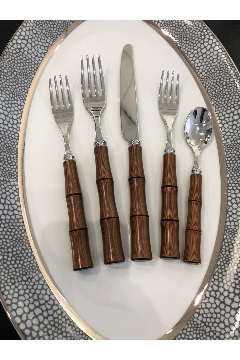 Byblos - 5 Piece Place Setting, Alternate, color, Natural Wood