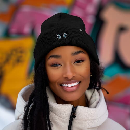Dalix Butterfly Beanie In Asphalt Gray