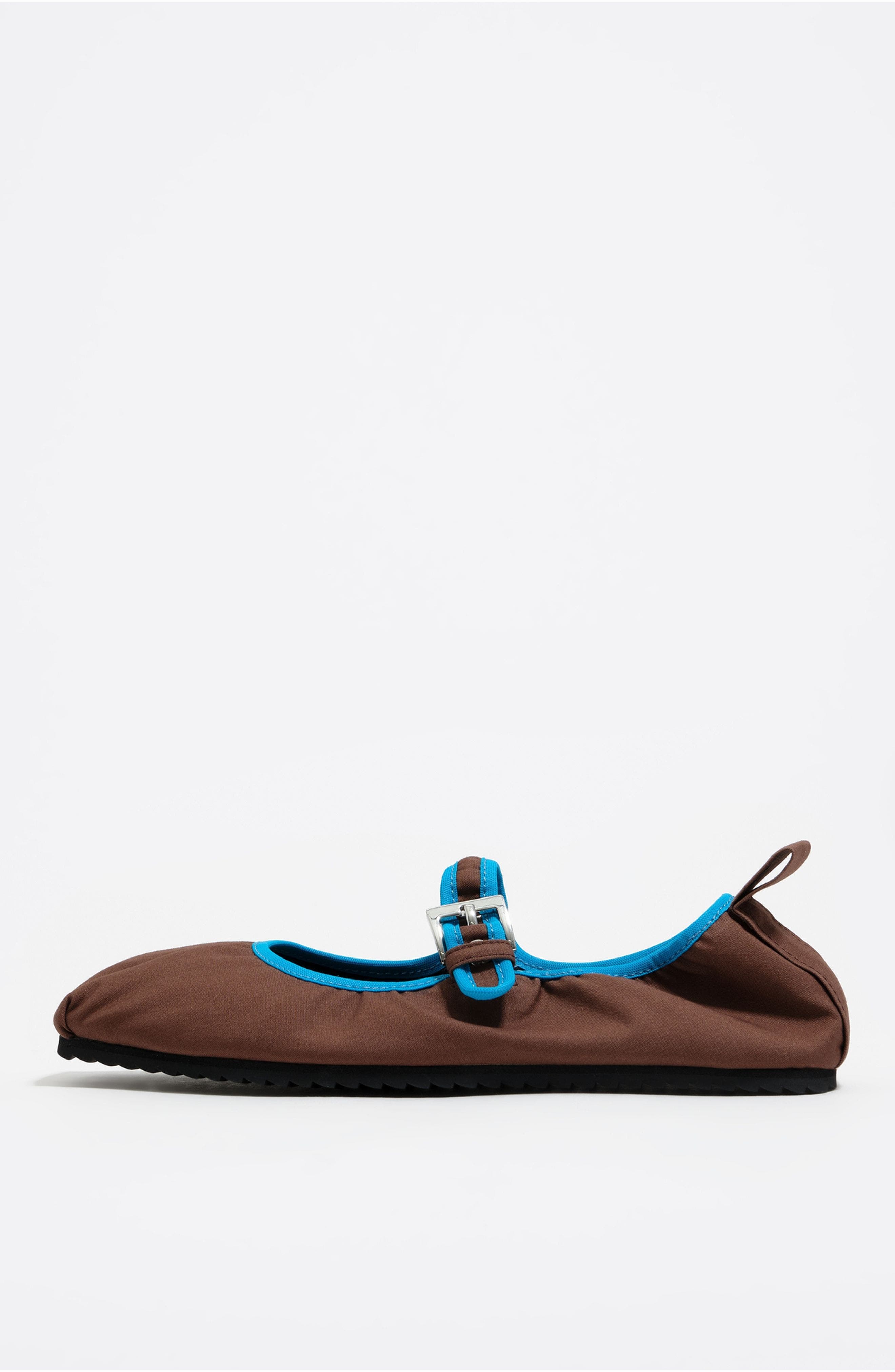 Bimba y Lola Coated Fabric Ballerina, Main, color, Dark Brown