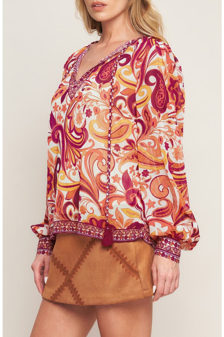 Long Sleeve Print Top, Alternate, color, IVORY PURPLE