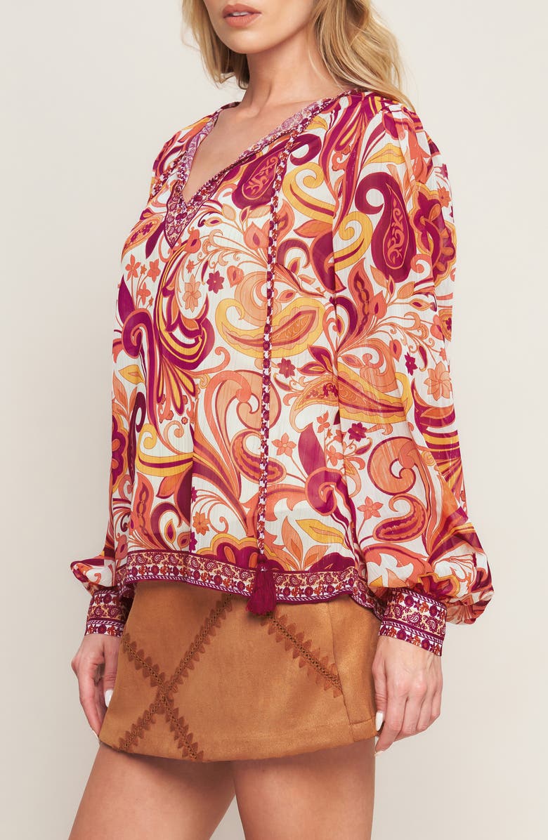 FLYING TOMATO Long Sleeve Print Top, Alternate, color, 