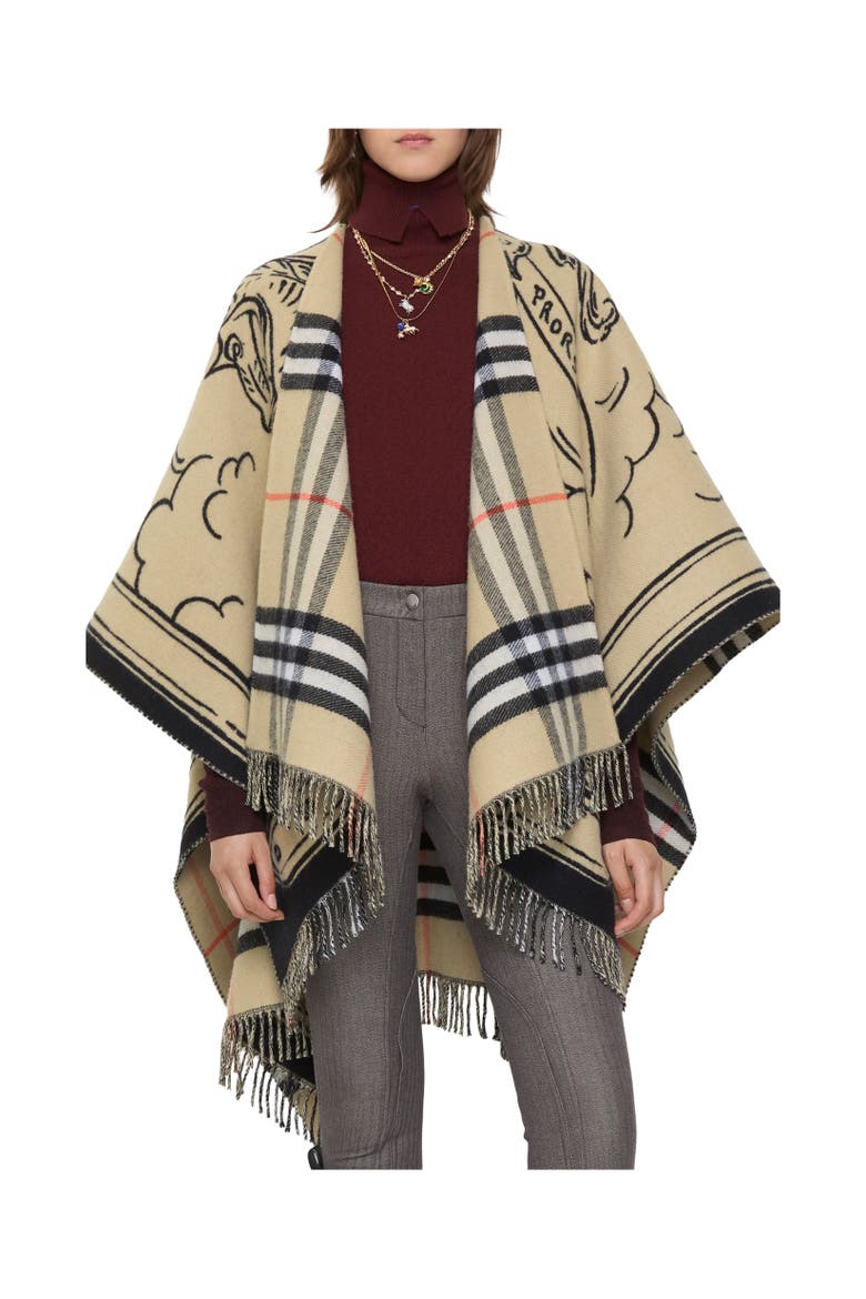 Stormy Knight Wool Cape, Alternate, color, Sand beige