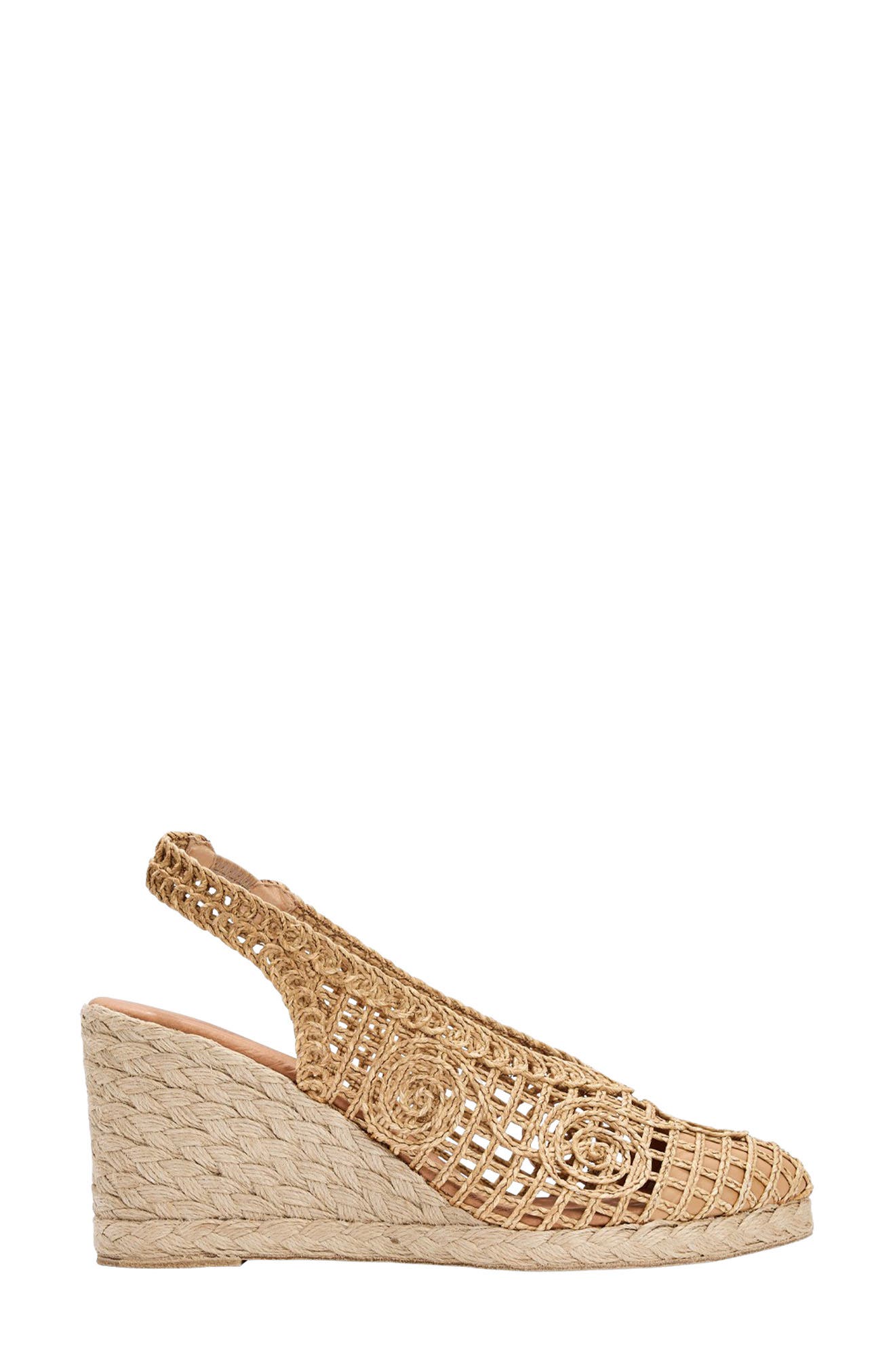 André Assous Pamala Slingback Wedge Pump, Alternate, color, Natural Raffia