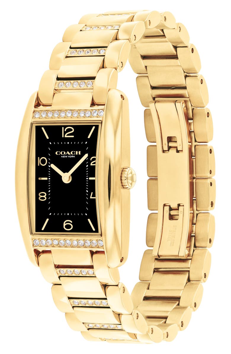 COACH Reese Rectangular Bracelet Watch, 24mm, Alternate, color, Gold