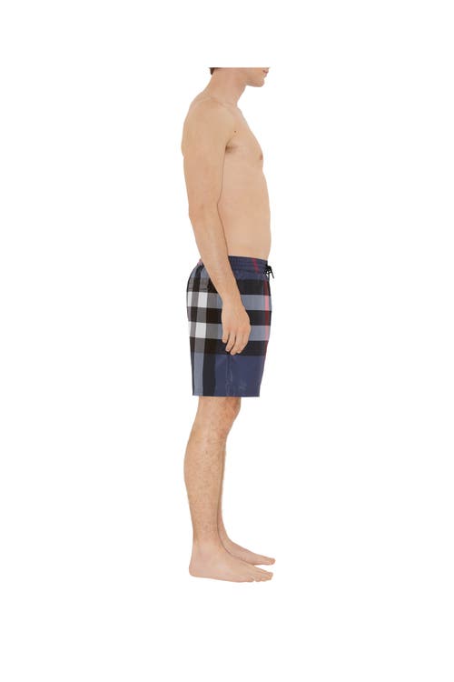 Burberry Mens Carbon Blue Guildes Graphic-print Regular-fit Shell Shorts