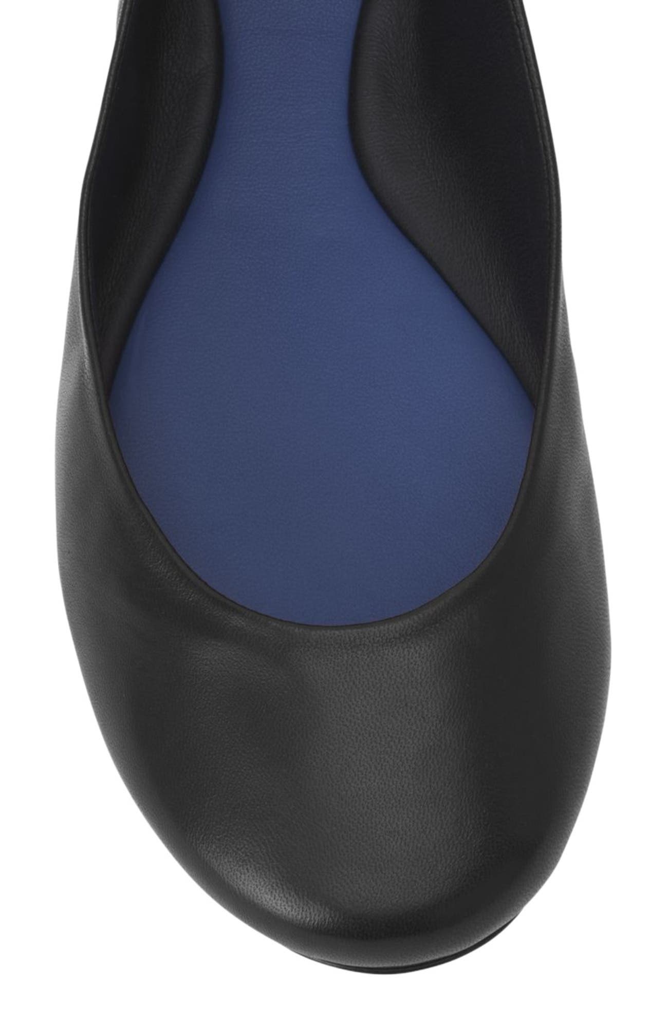Lanvin The Ballerina Flat In Leather, Alternate, color, Black