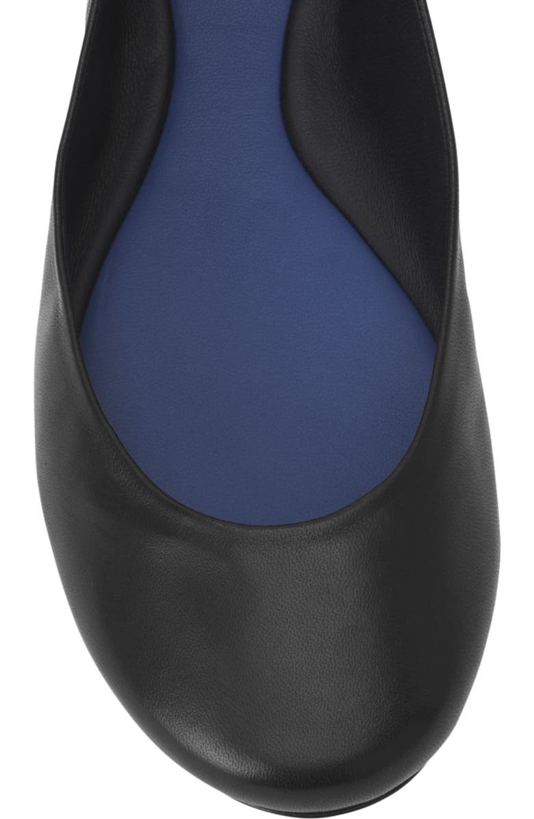 Lanvin The Ballerina Flat In Leather, Alternate, color, Black