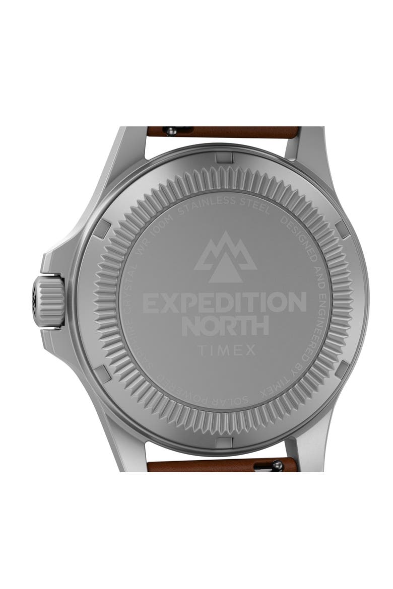 Expedition North Field Post Solar Leather Strap Watch, 41mm, Alternate, color, TAN